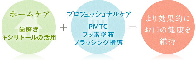ホームケアとプロフェッショナルケアで、より効果的にお口の健康を維持しましょう